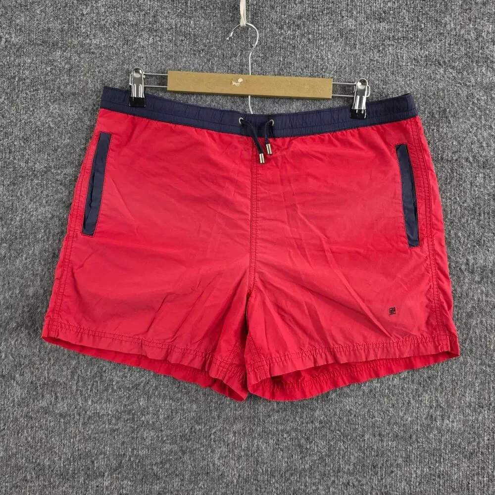 CH Carolina Herrera Swim Trunks Shorts Men Medium Red Lined Resort Beach Pool